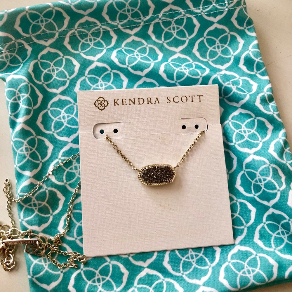 Kendra Scott Elisa Gold Necklace In Platinum Drusy